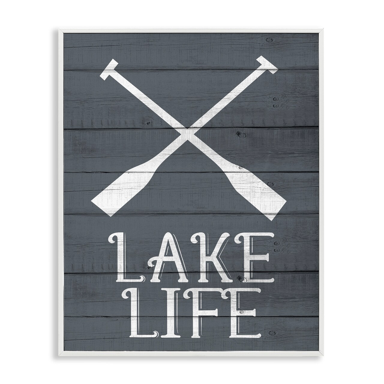 Stupell Industries Nautical Blue Lake Life Phrase Framed Giclee Art